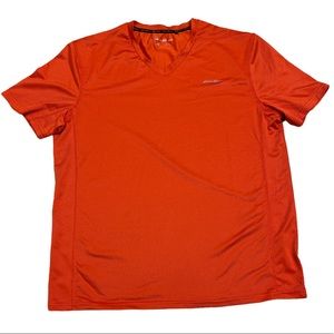 Eddie Bauer Motion V Neck Shirt, Orange, Size L